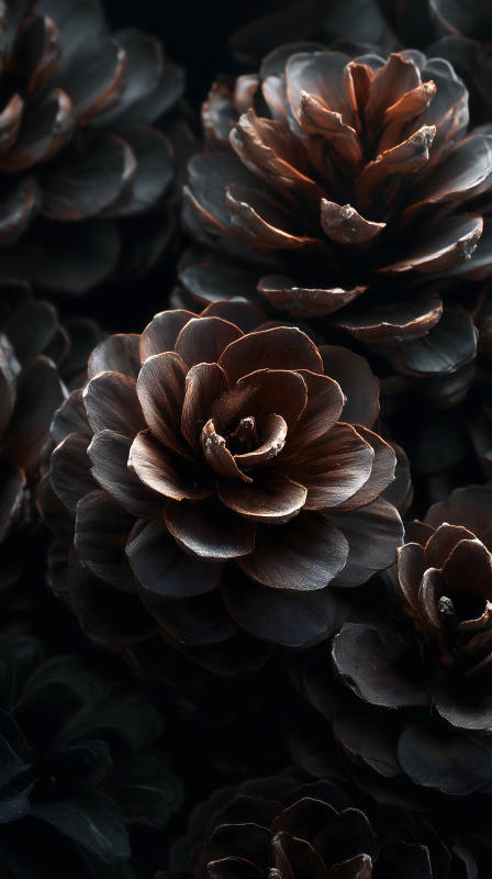 黑松果特写质感唯美-图片