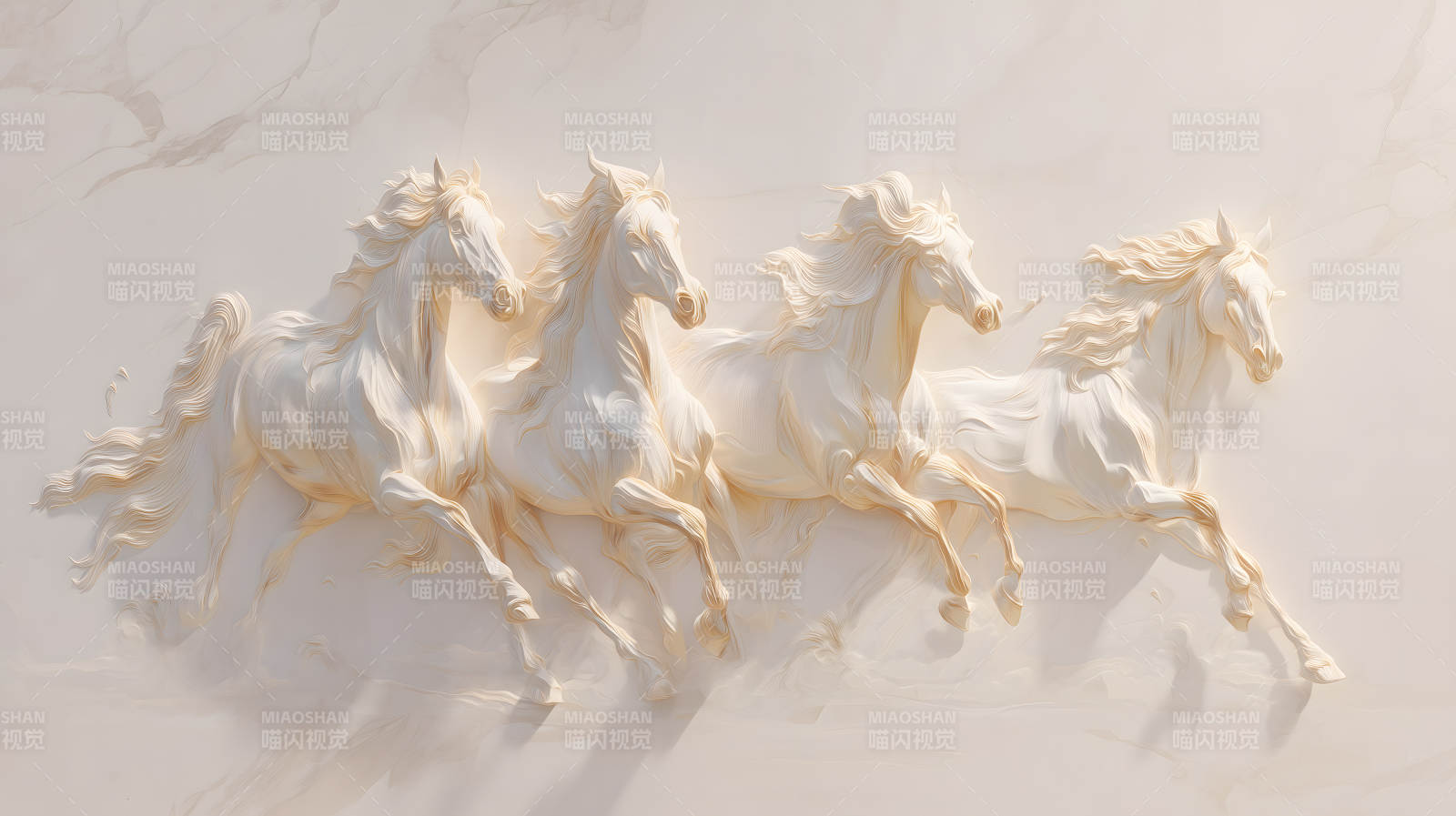 奔騰駿馬雕塑藝術-圖片