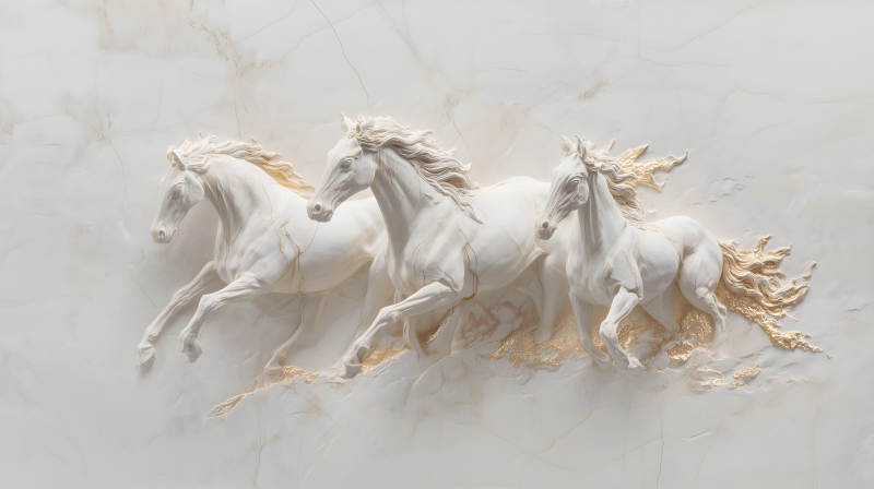 奔腾骏马雕塑-图片