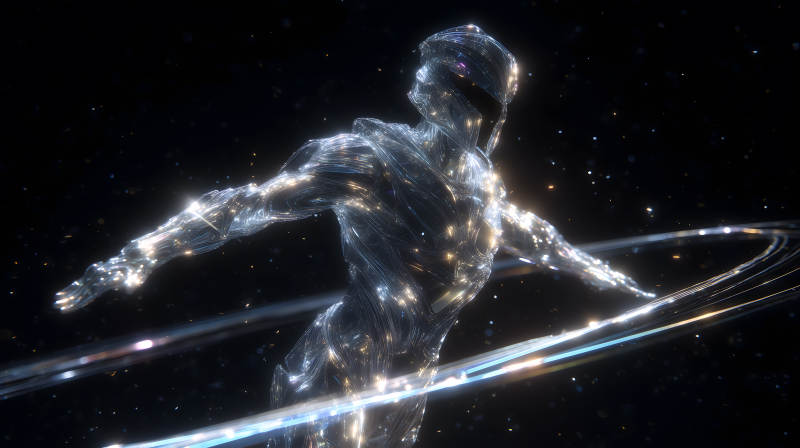 水晶人星空漂浮-图片