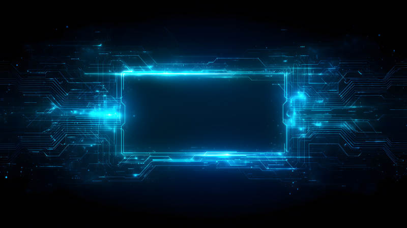 科技感十足的蓝色数字电路-图片