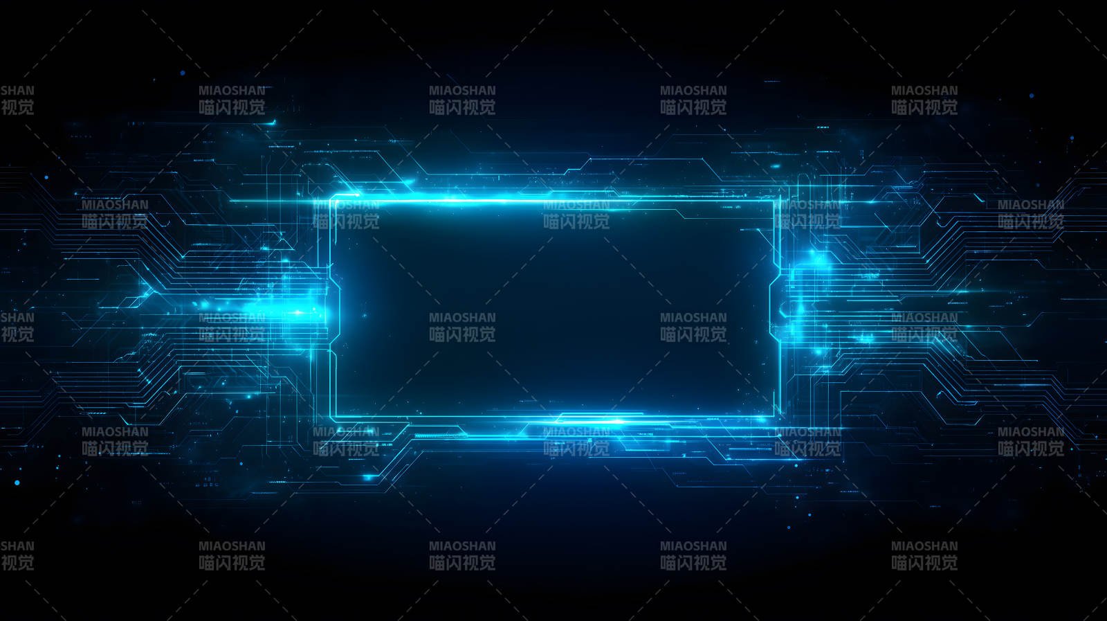 科技感十足的蓝色数字电路-图片