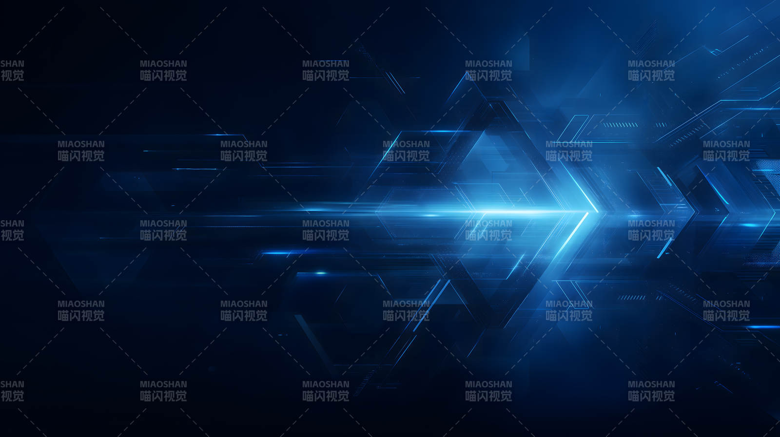 蓝色科技箭头抽象图像-图片