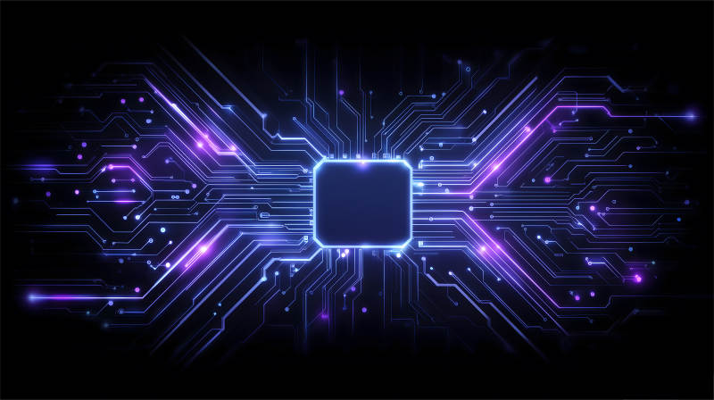 电路芯片发光科技感-图片