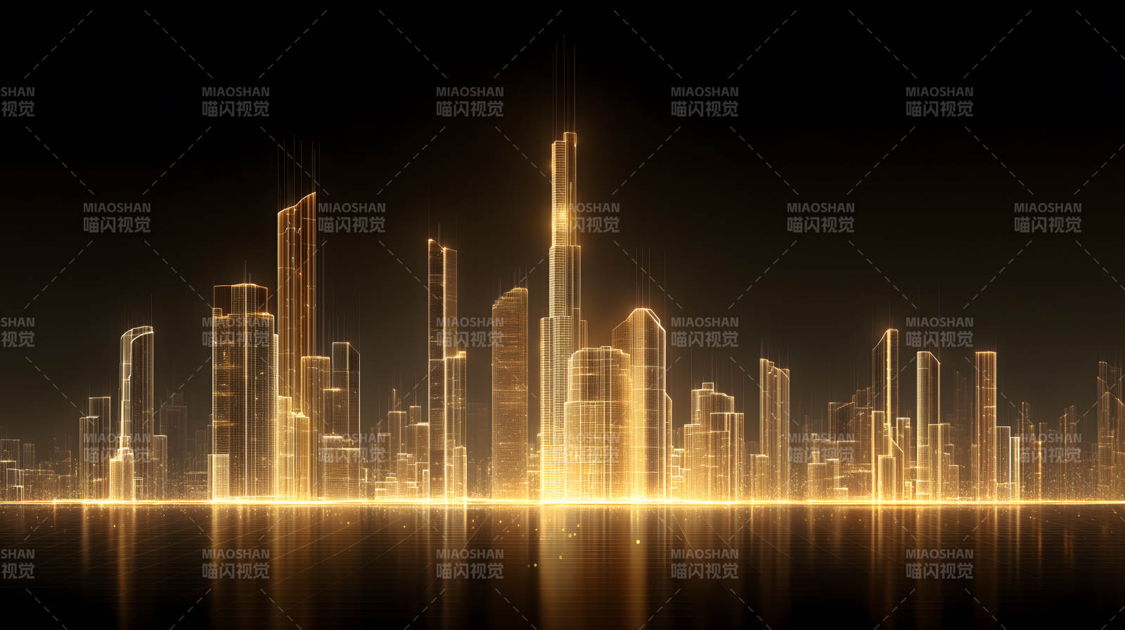 金色城市夜景-图片