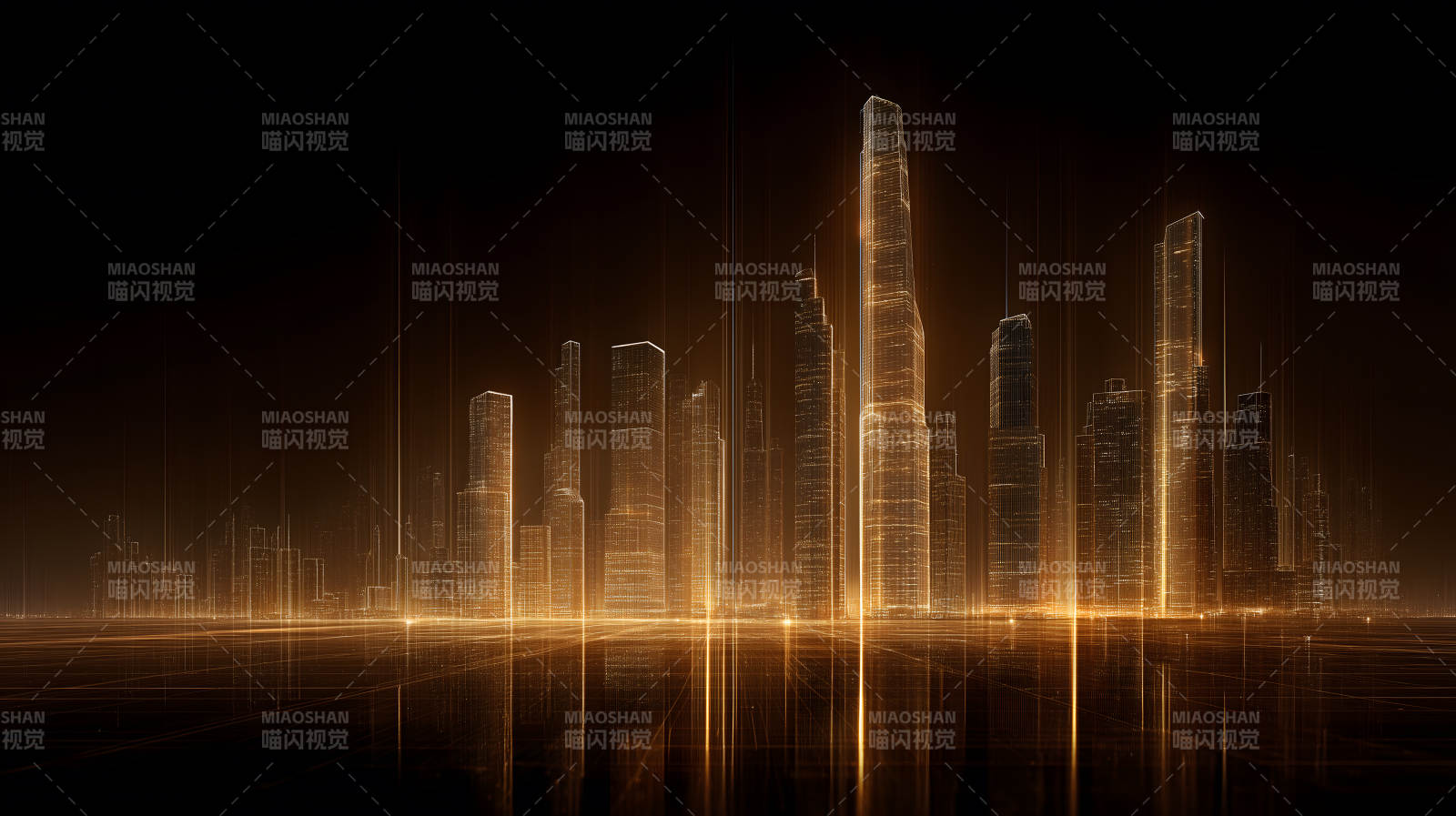 金色城市未来景象-图片