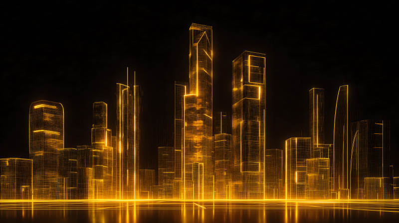 金色夜景城市-图片