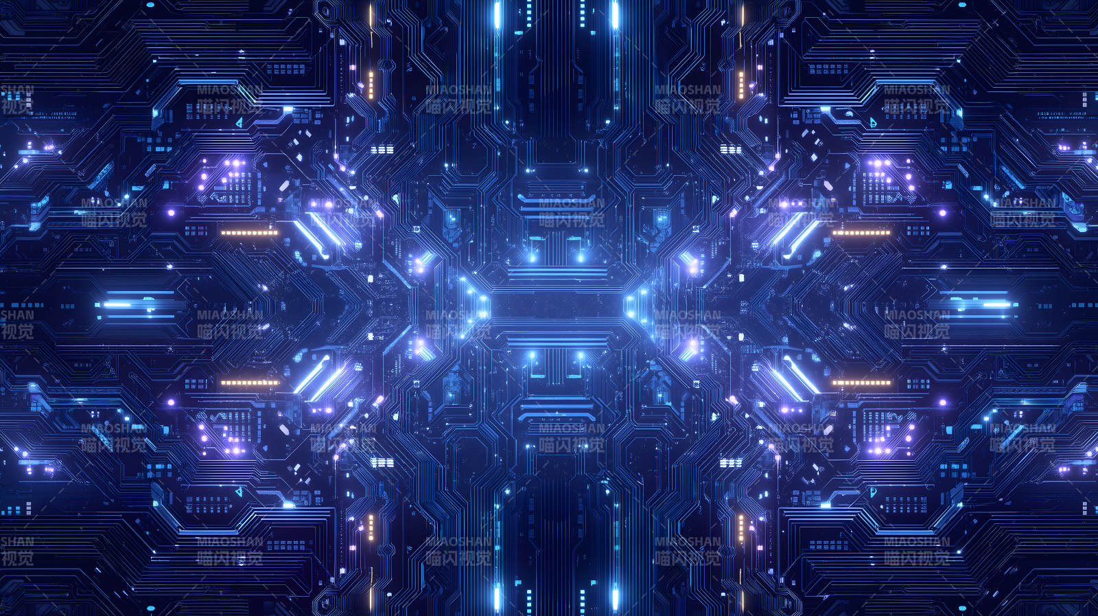 电子电路蓝色科技感-图片