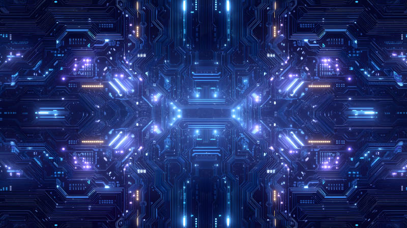 电子电路蓝色科技感-图片