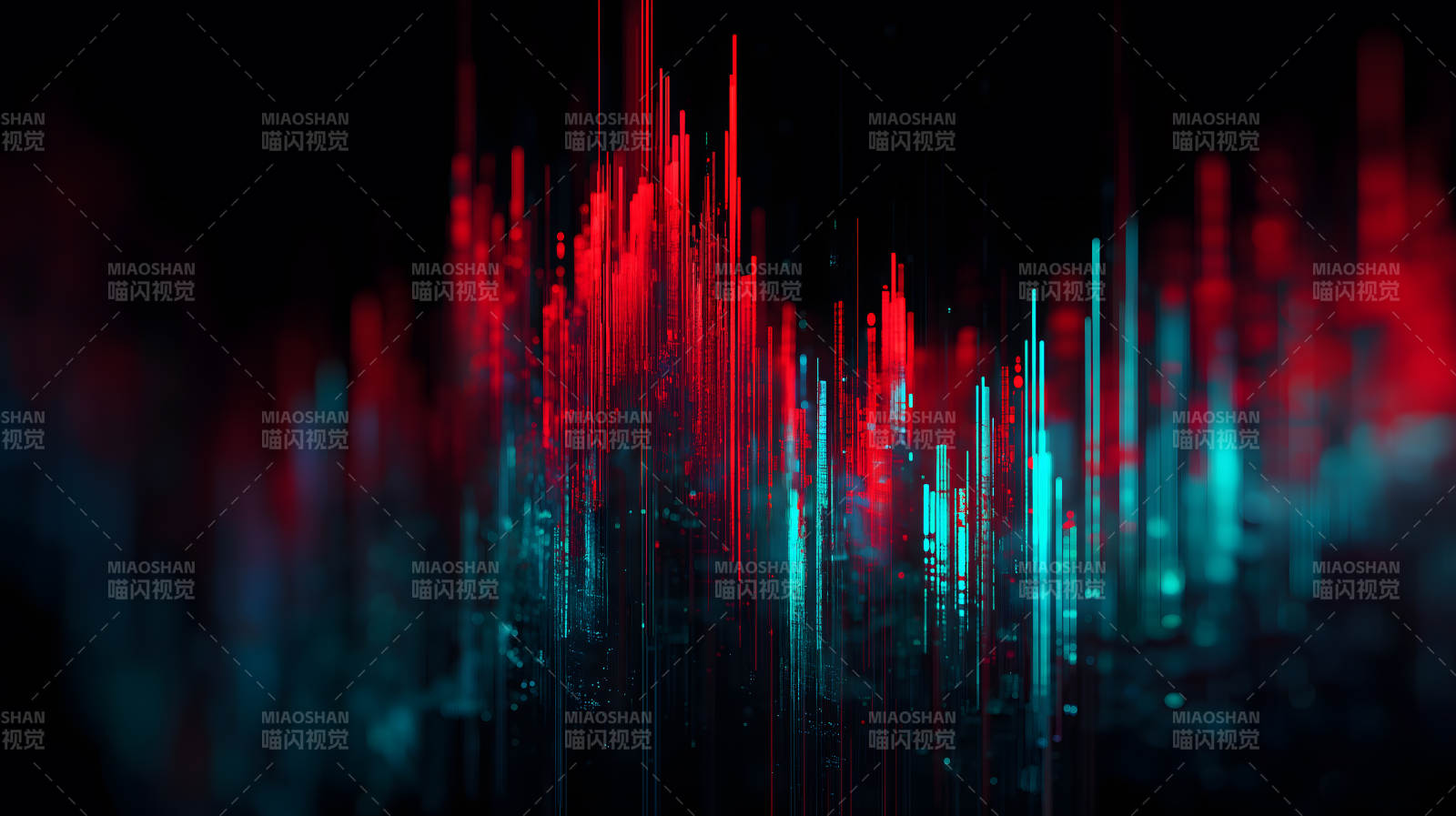 红蓝线条抽象科技-图片