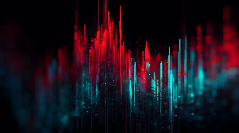 红蓝线条抽象科技-图片