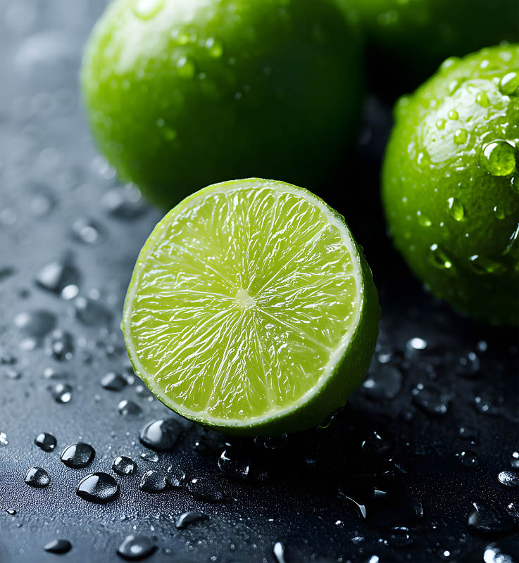 青檸特寫水滴晶瑩剔透-圖片