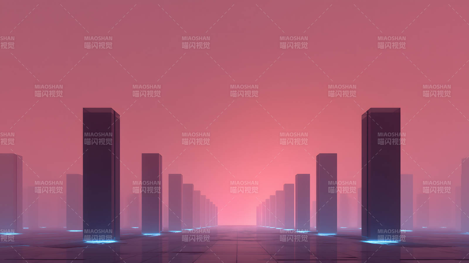 未来城市柱子粉色-图片