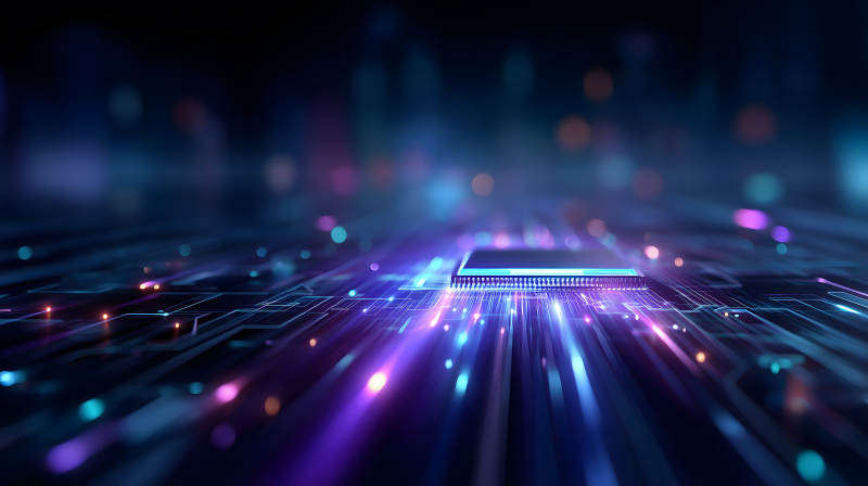 芯片数据流动科幻场景-图片