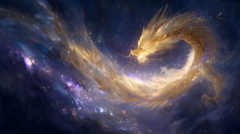 星空金龙遨游天际-图片