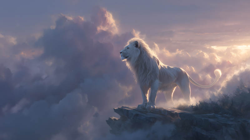 雄狮凝视云海-图片