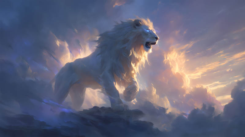 雄狮咆哮于云海之上-图片