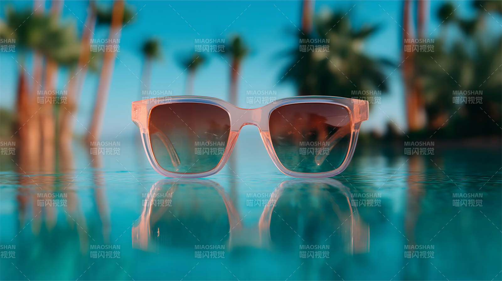 水中墨鏡陽光正好-圖片