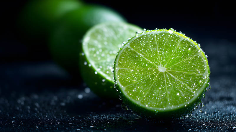 青檸特寫水珠晶瑩剔透-圖片