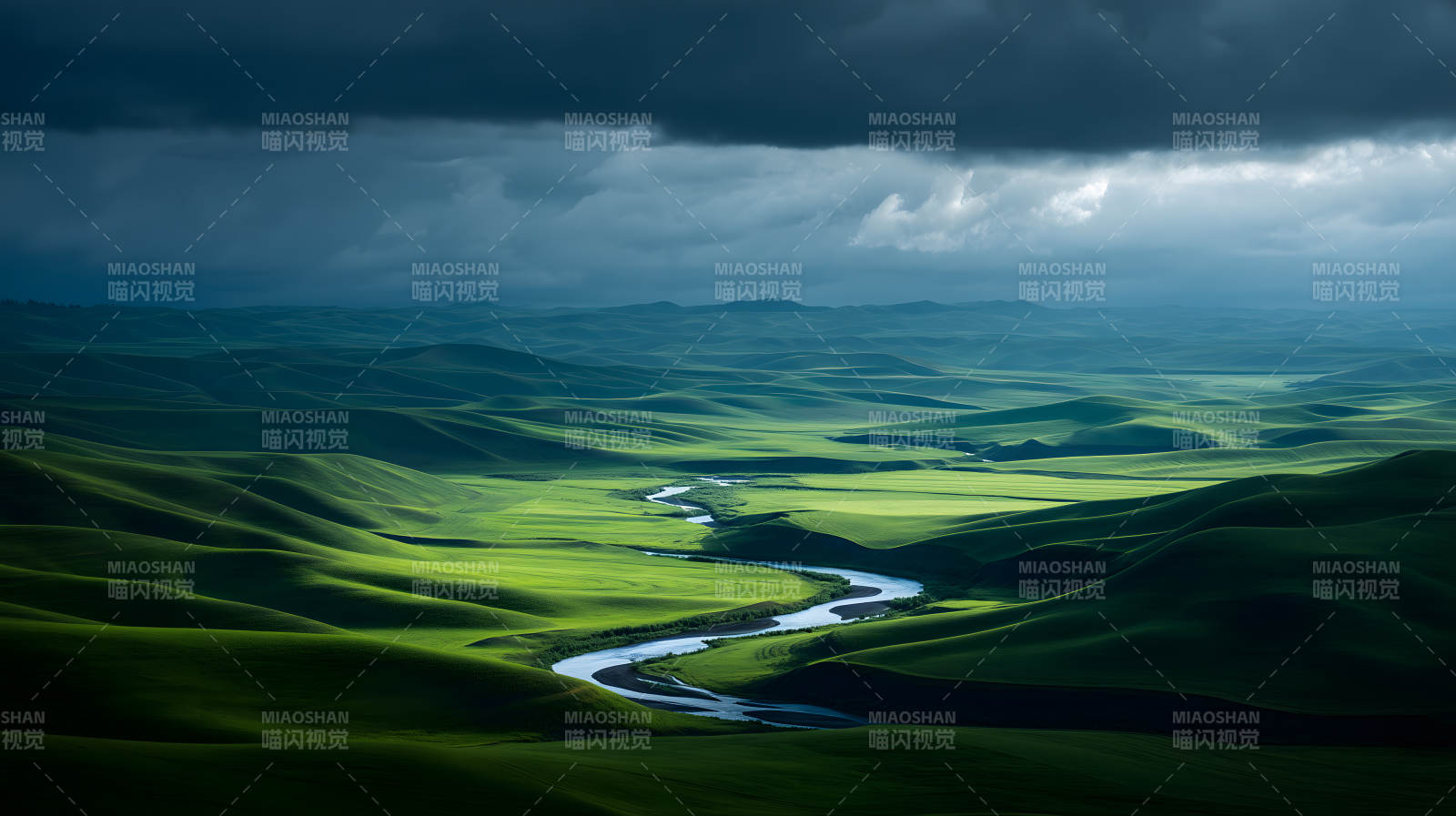 绿野苍穹山川河流-图片