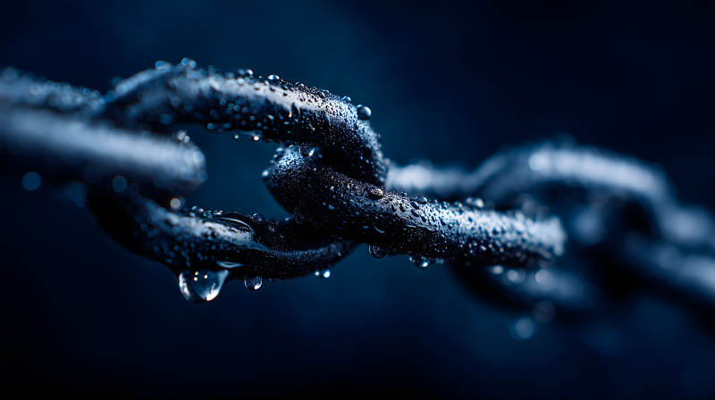 鏈條水滴特寫-圖片