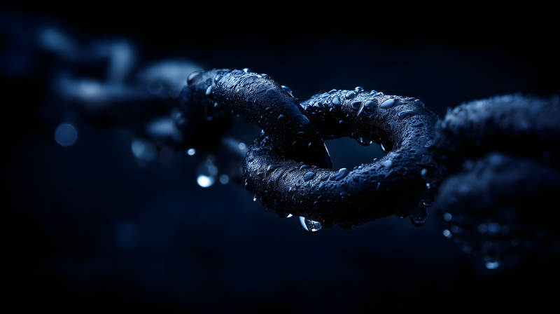 雨滴锁链特写-图片