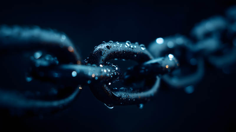 链条特写水珠闪耀-图片