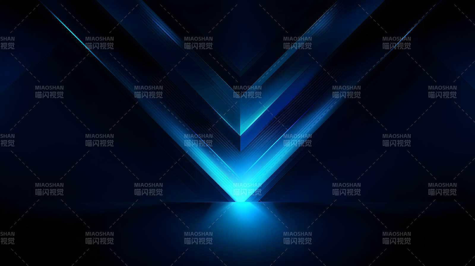 藍色光影V字形-圖片