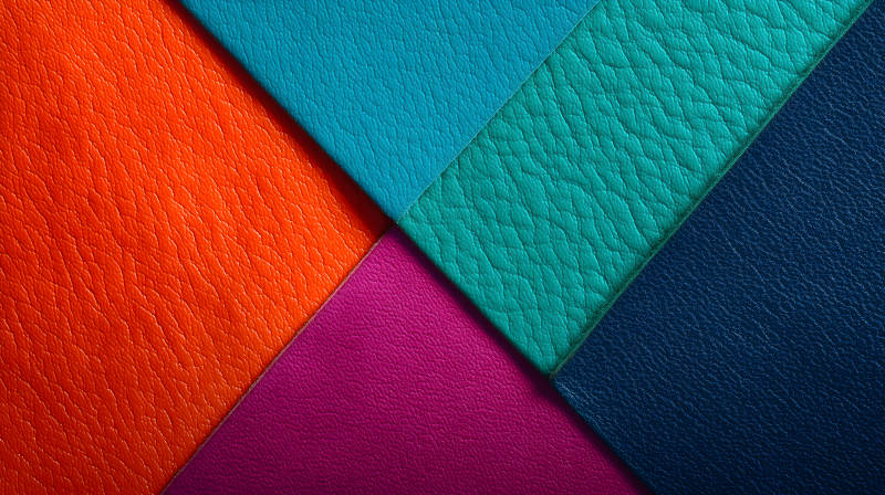 多彩皮革拼接纹理-图片