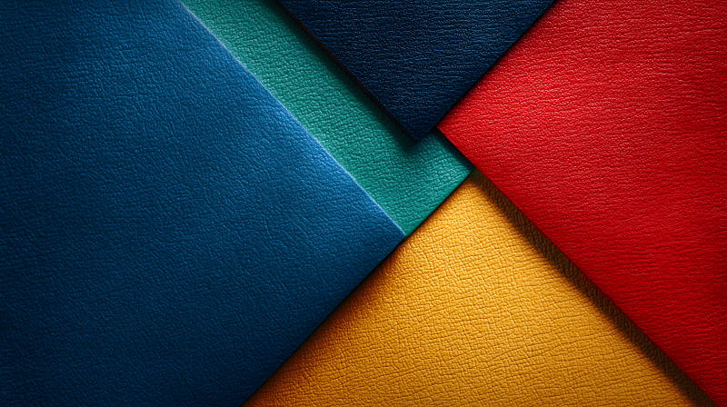 彩色皮革几何拼图-图片