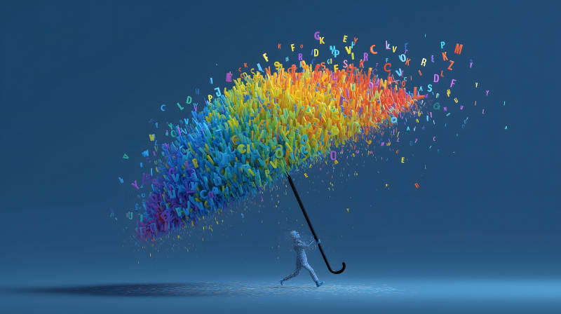 文字伞创意艺术-图片