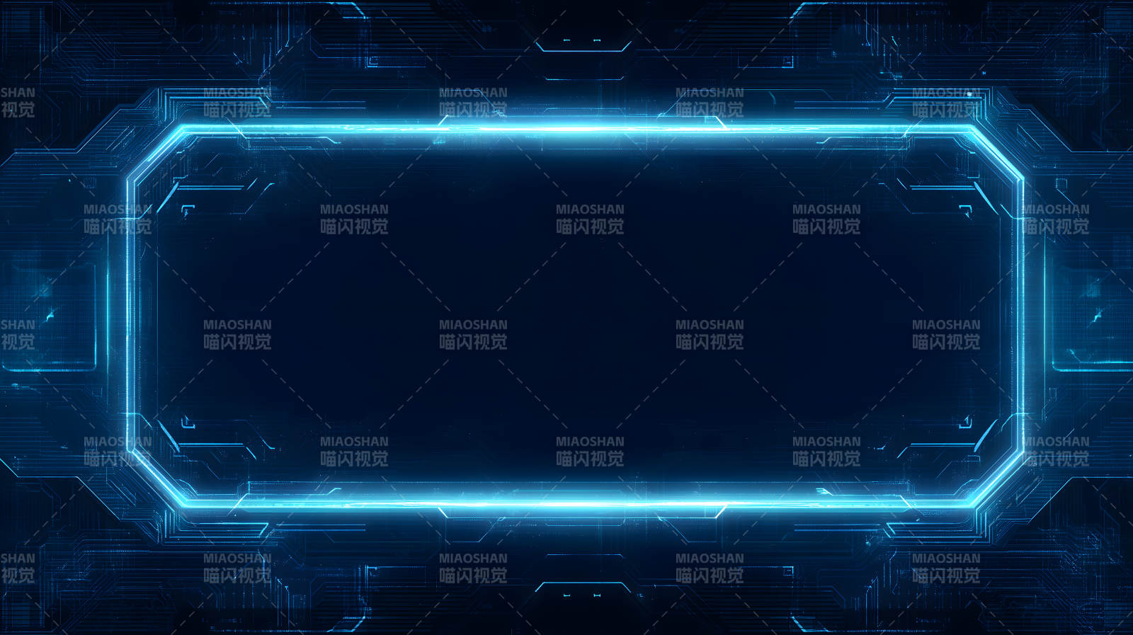 科技感十足的蓝色边框-图片