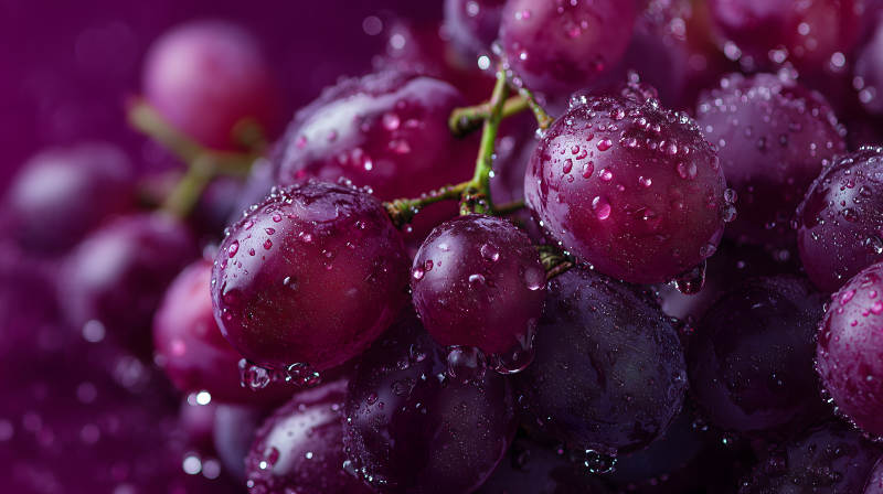 葡萄特写水珠晶莹剔透-图片