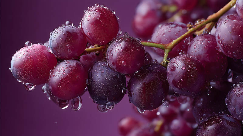 晶莹剔透的紫葡萄-图片