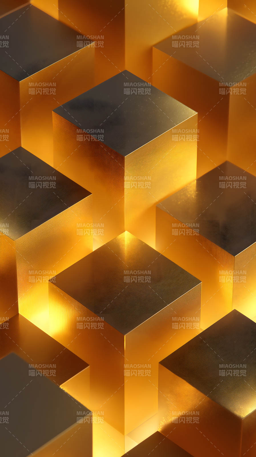 金色立方體光影-圖片