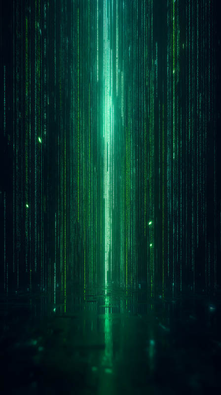 數字代碼雨落下的世界-圖片