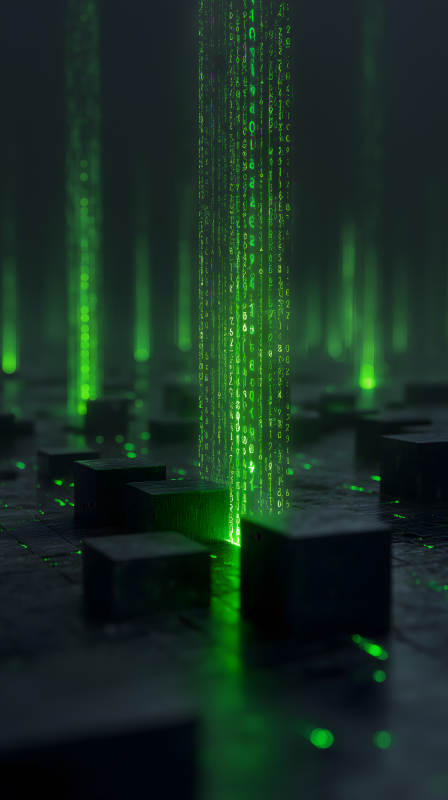 數字代碼矩陣方塊科技感-圖片