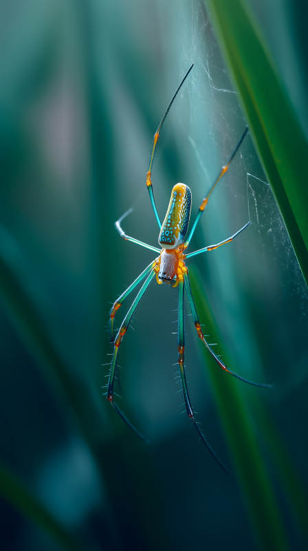 蜘蛛織網(wǎng)色彩鮮艷-圖片