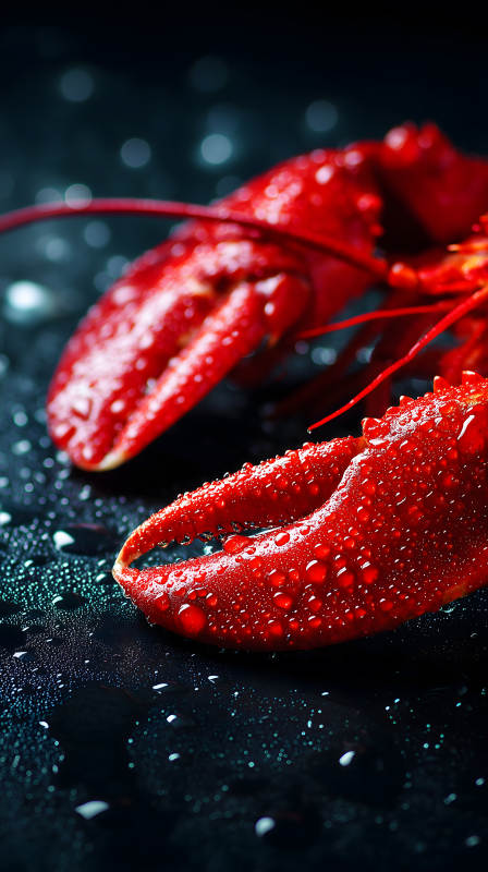 鮮紅龍蝦細(xì)節(jié)特寫-圖片