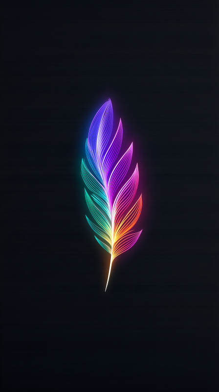 霓虹羽毛黑夜發(fā)光-圖片