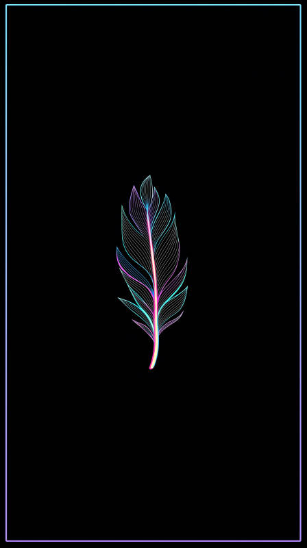黑底羽毛霓虹光效-图片