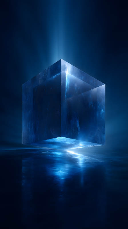 藍(lán)光立方體抽象藝術(shù)-圖片