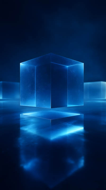 藍(lán)色立方體科技感十足-圖片