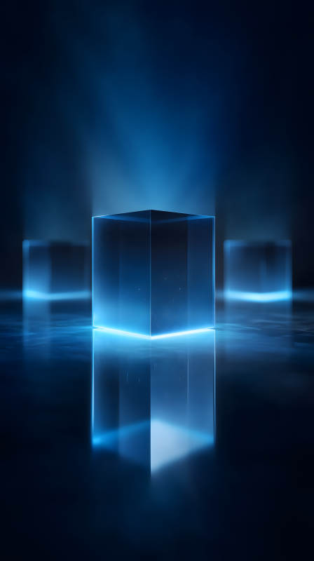藍(lán)色立方體光影-圖片