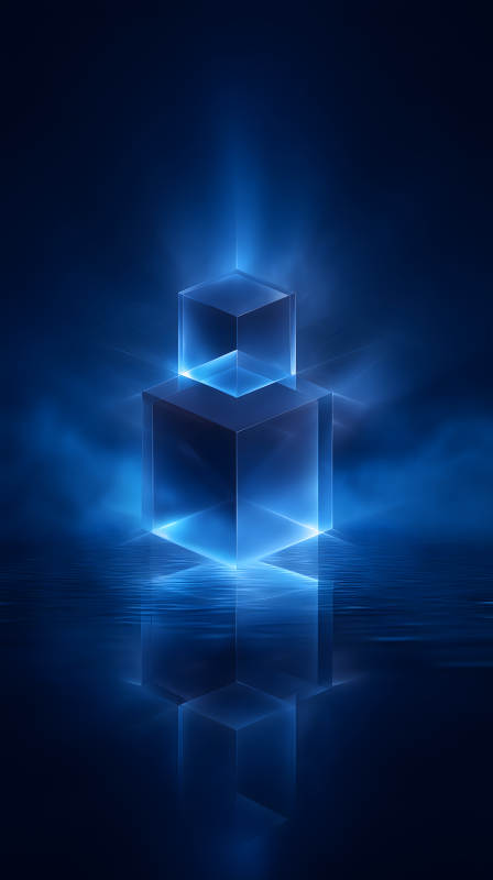 發(fā)光立方體水面反射-圖片