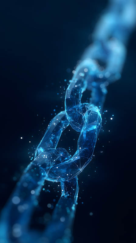 藍色鏈條科技感十足-圖片