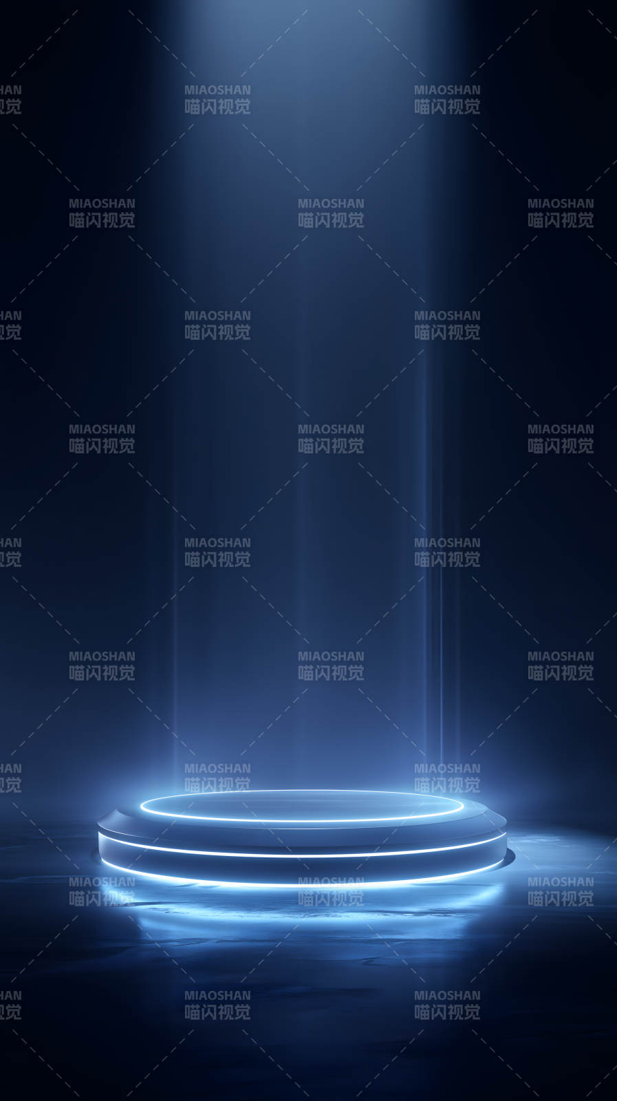 蓝色光柱照亮舞台-图片