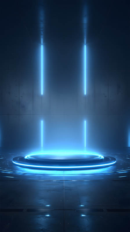 未來科技展臺霓虹光-圖片