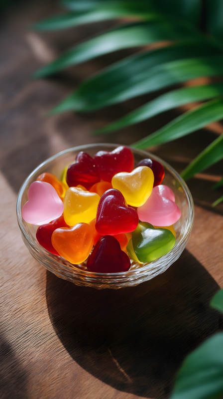 彩色愛心糖果特寫-圖片