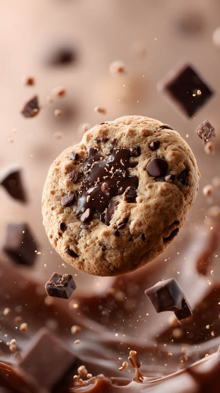 巧克力餅干飛舞-圖片